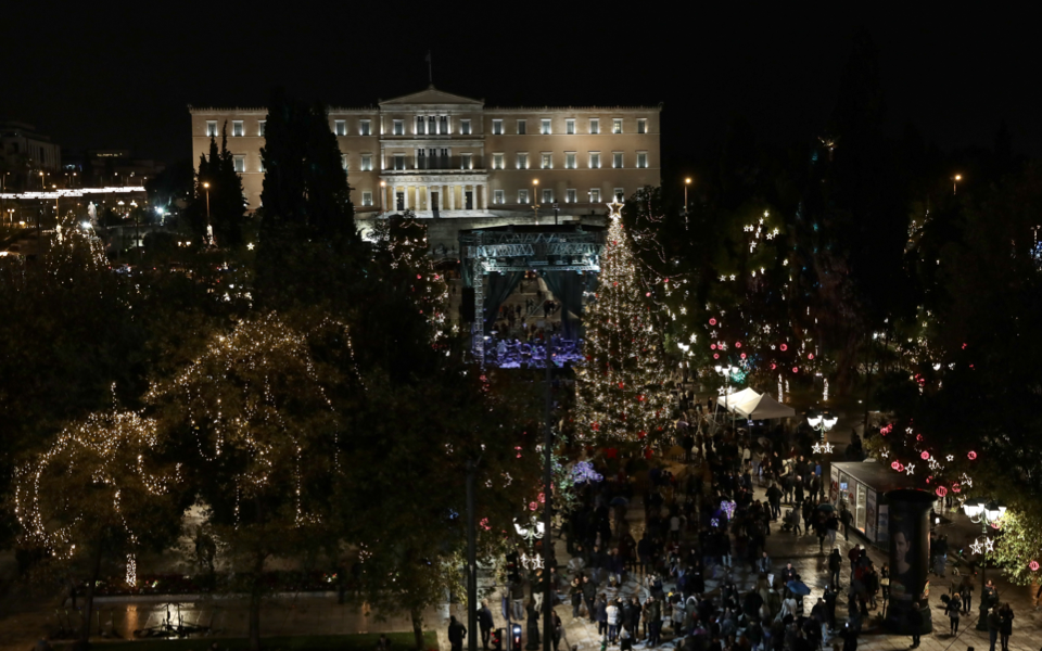 Athens Christmas Tree Lit Up Kick Starting Festivities