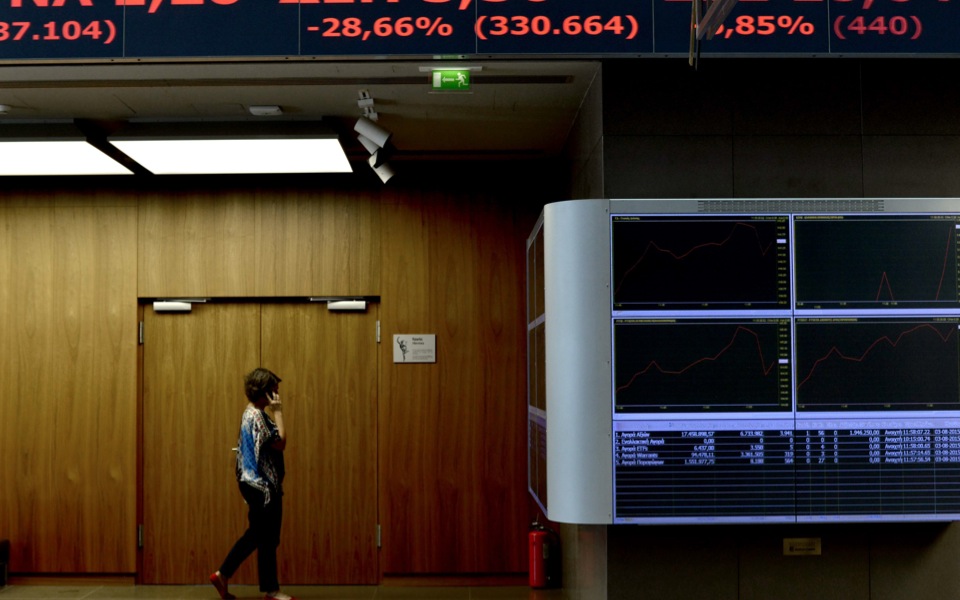 Athens bourse down on poll talk