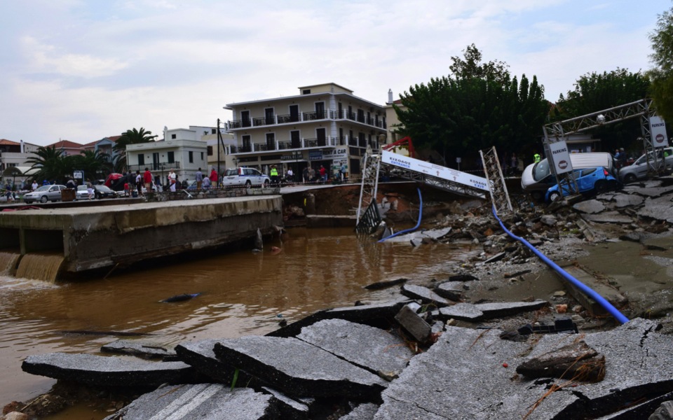 Skopelos hit hard by damage from floodwaters