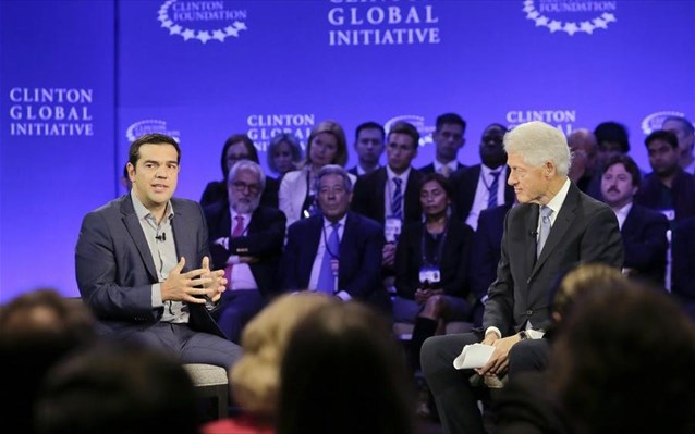 Tsipras vows to improve conditions for investment in Greece at Clinton event