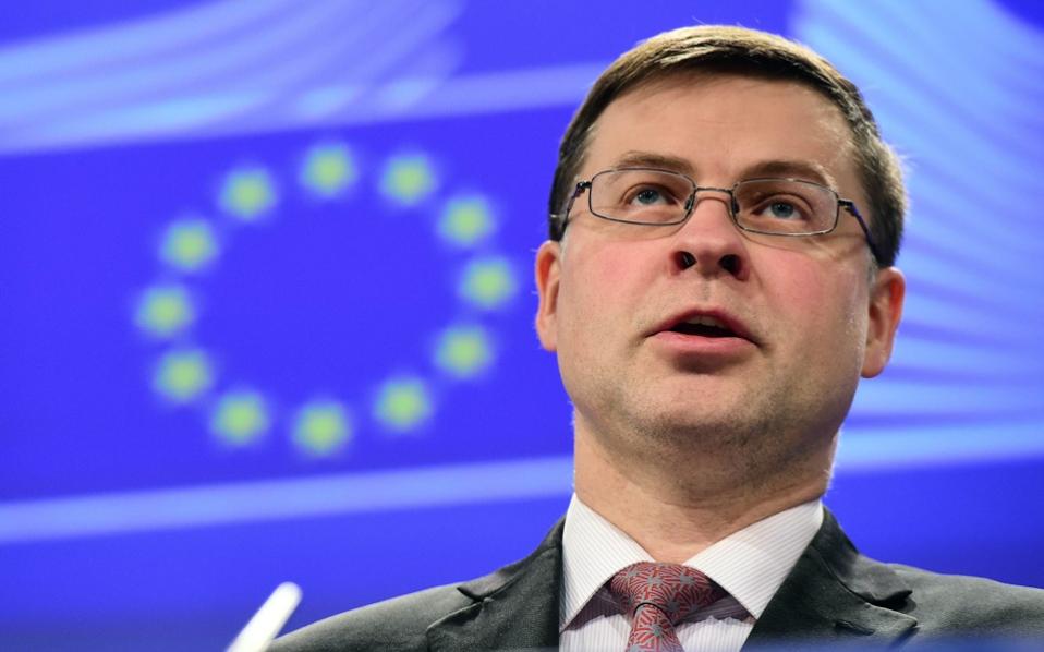 Greece may win 2-billion-euro payout in days, Dombrovskis says