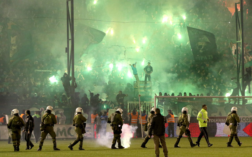 Greek derby canceled after fan riots