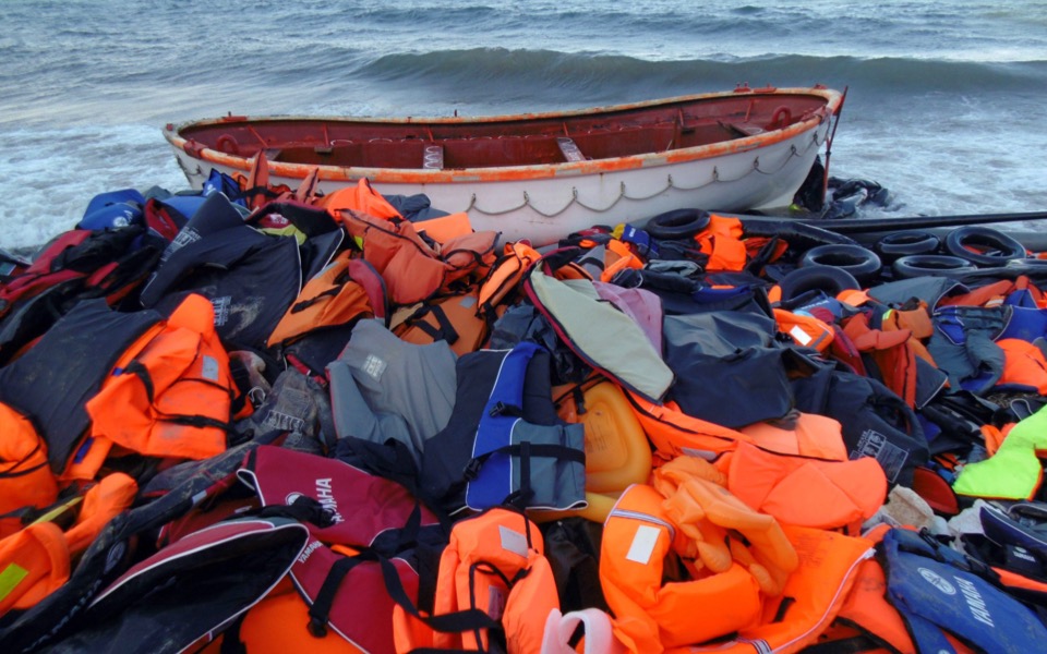Abandoned refugee life jackets recycled into revenue-raising items