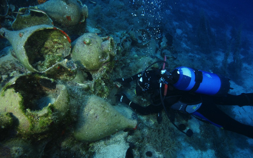 A diver explores ‘rich’ archaeological site in Aegean