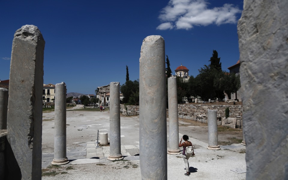 Tourists enjoying Greek capital