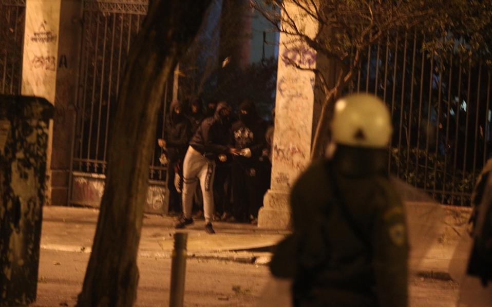 Riot police attacked in Athens’s Exarchia district