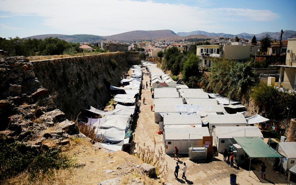 Two arrested after attack on Chios refugee camp