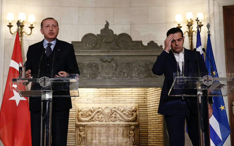 In tense visit, Erdogan sets out demands on treaty, minority