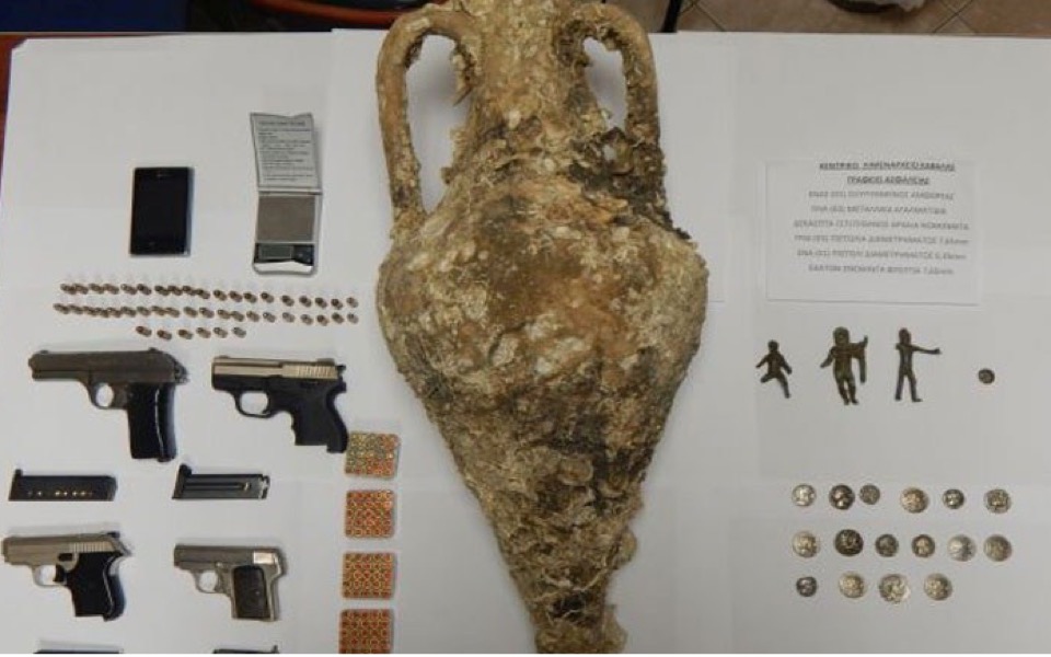 Artifacts, weapons found in man’s home in Kavala, northern Greece
