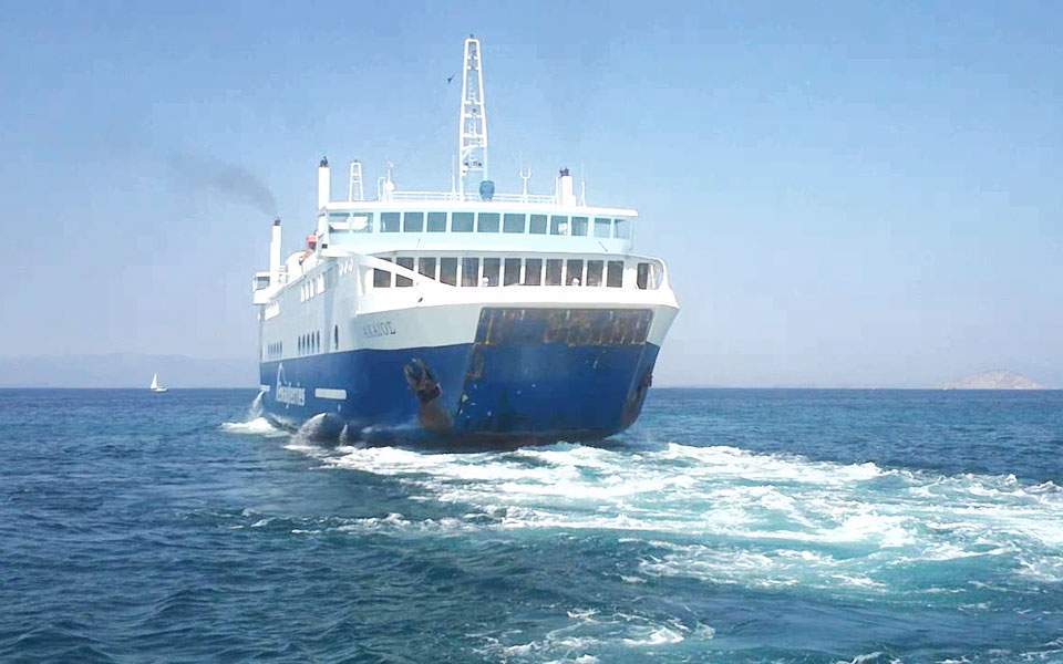 Ferry rams into port of Skiathos, suffers small hull breach
