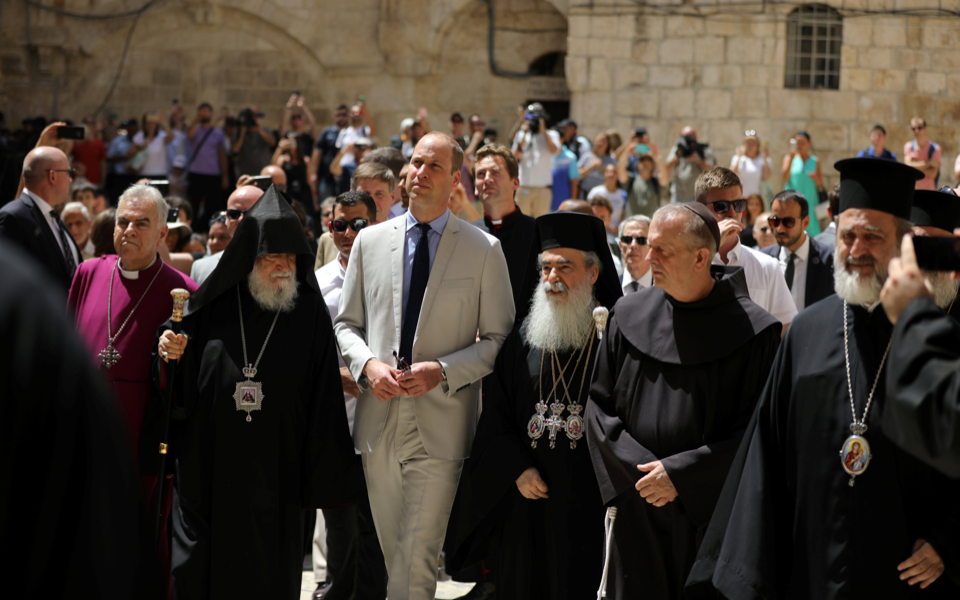 Prince William meets Greek patriarch in Jerusalem