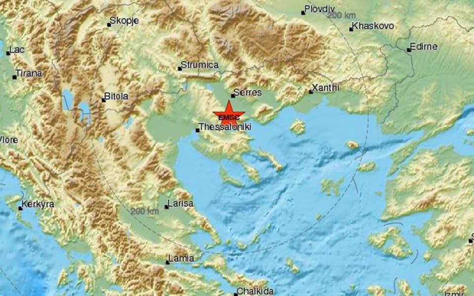 Moderate quake, measuring 4.3 Richter, strikes near Thessaloniki