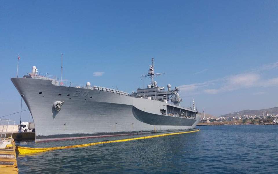 USS Mount Whitney arrives in Piraeus