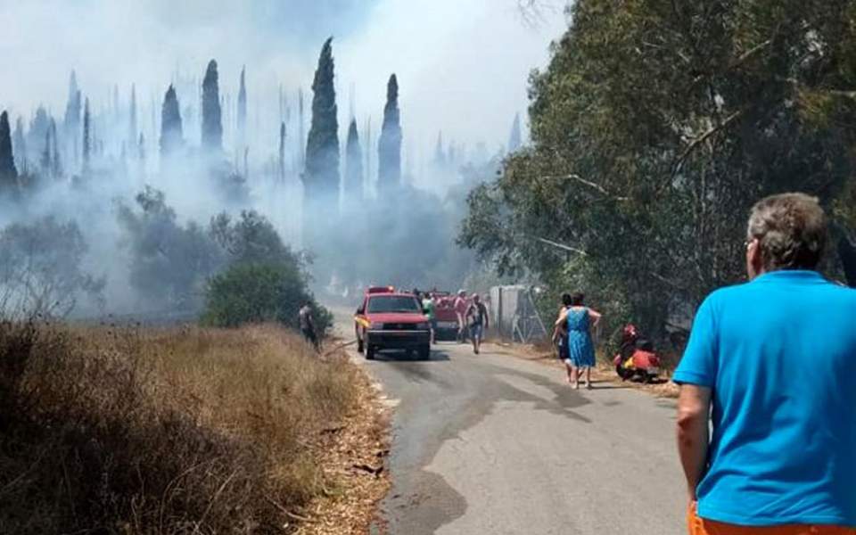 Village evacuated in Corfu after second fire erupts