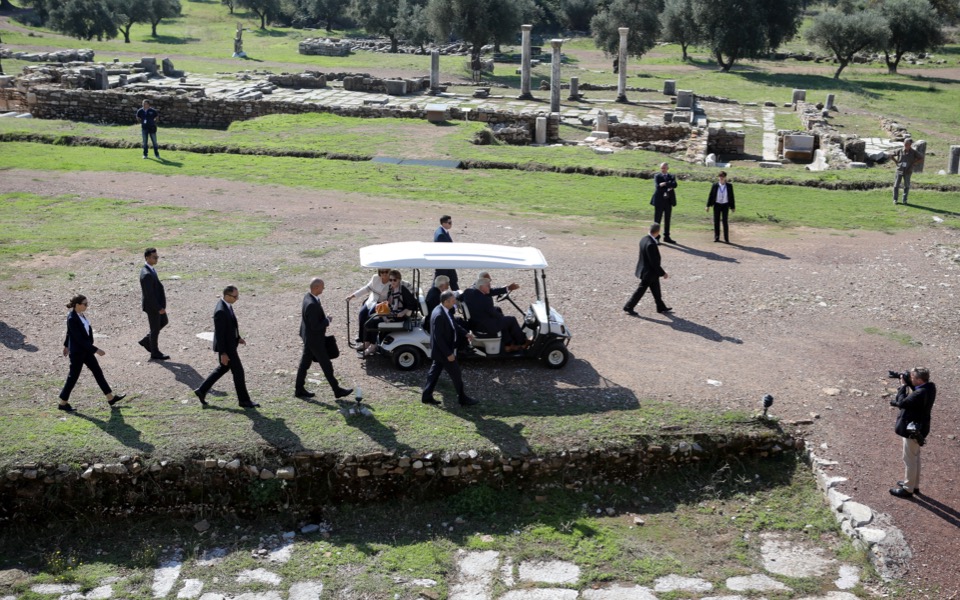 German president tours Ancient Messene on last day of Greece visit