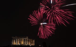 New Year’s 2019 fireworks illuminate the Parthenon in Athens
