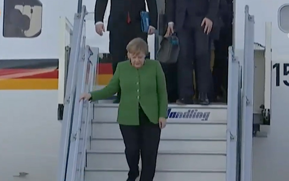 Merkel arrives in Athens for two-day visit
