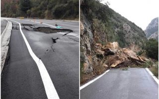 Rain causes landslides, rockfalls in southern Peloponnese