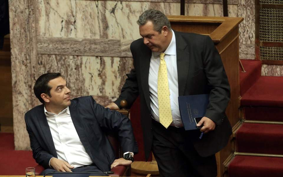 Tsipras calls for confidence motion after coalition partner Kammenos resigns