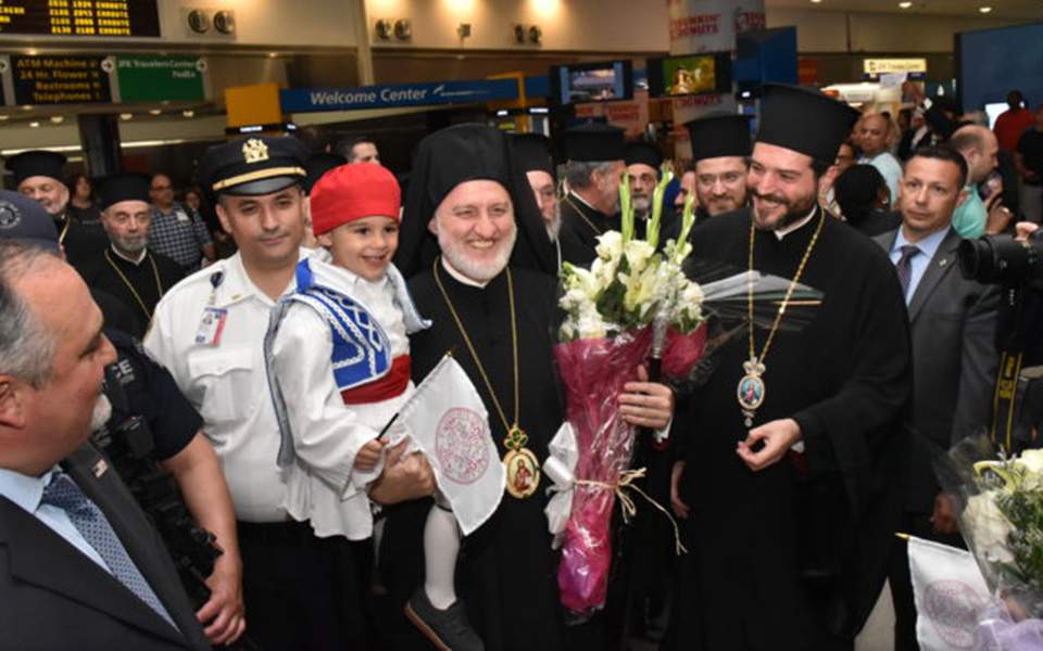 Newly appointed Archbishop Elpidophoros arrives at the US