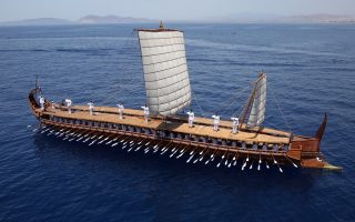 Naval officers show off trireme Olympias