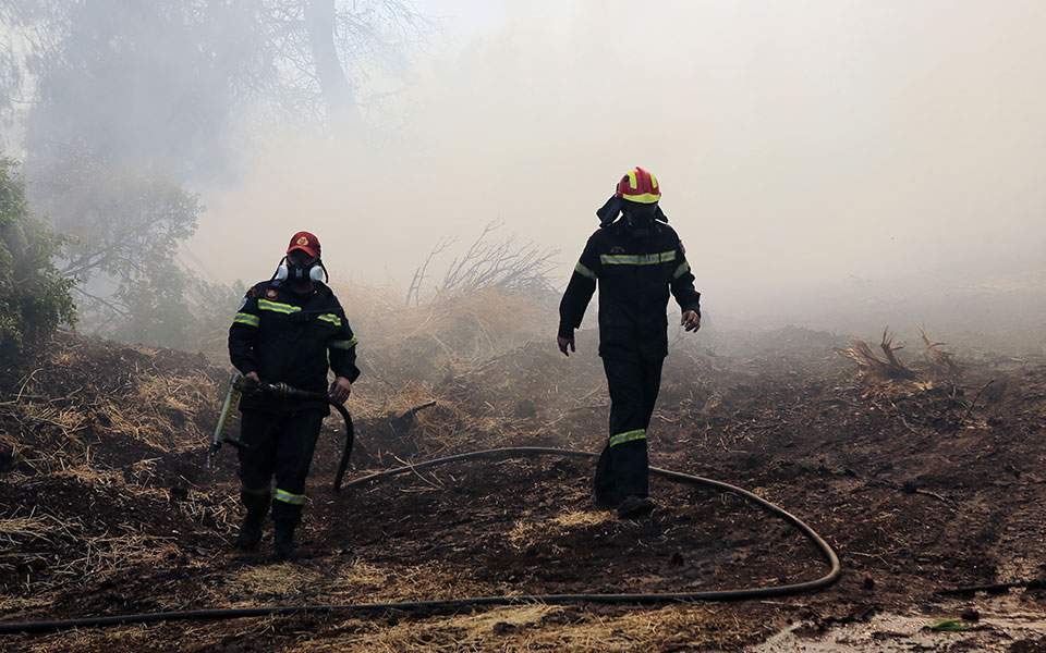 Forest fire burns through Greek nature reserve for third day