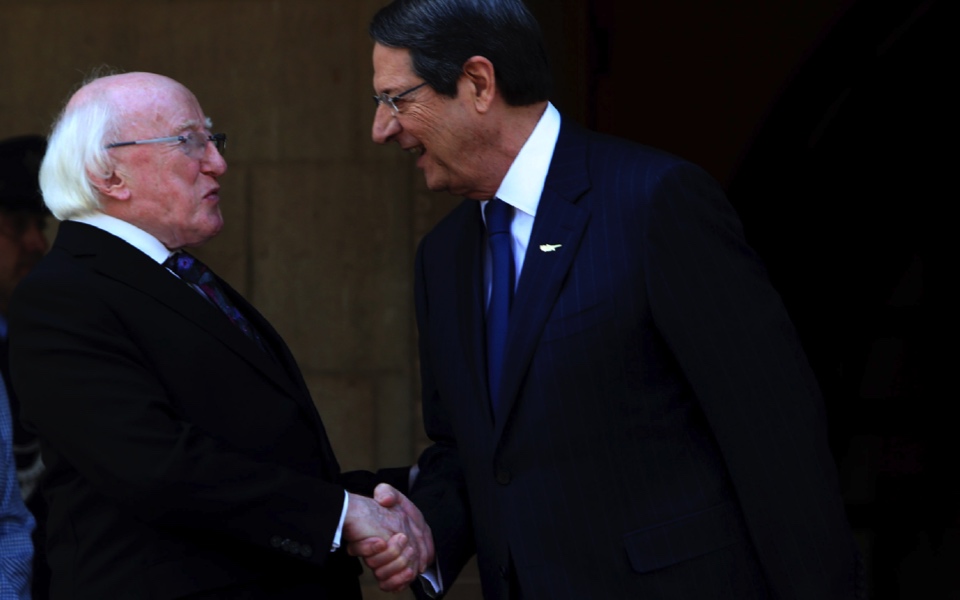 Irish, Cyprus presidents meet in Nicosia