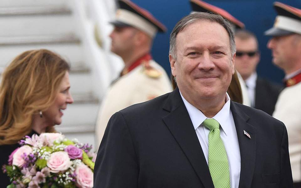 Dendias welcoming Pompeo on Friday evening