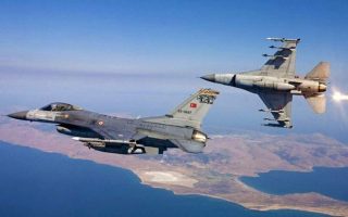 Turkish jets fly over Oinousses islands