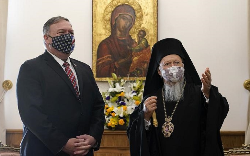 US Secretary Pompeo meets Patriarch Vartholomaios in Istanbul