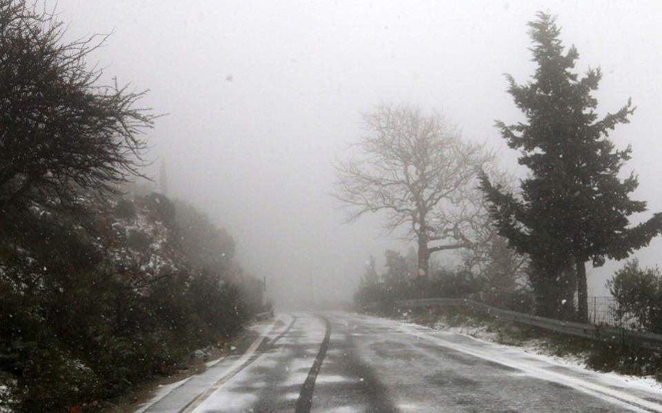Minus zero temperatures in northern Greece