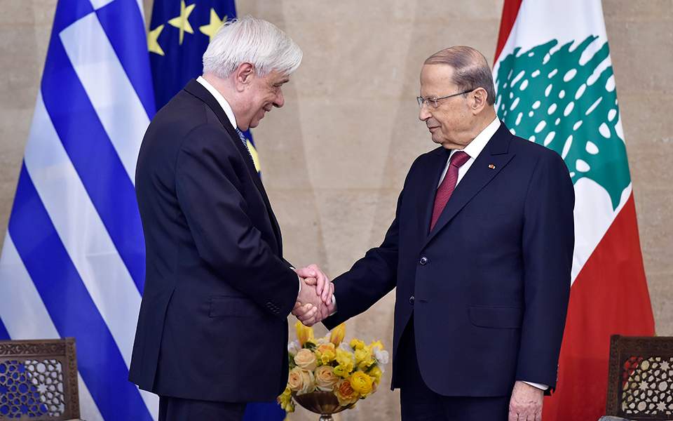 In Beirut, Greek president stresses benefits of trilateral partnership