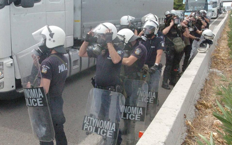 Police officers protest transfers to city riot units