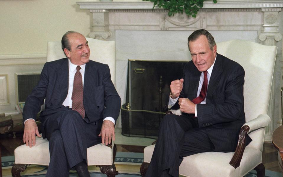 George H.W. Bush expresses regret over Mitsotakis death
