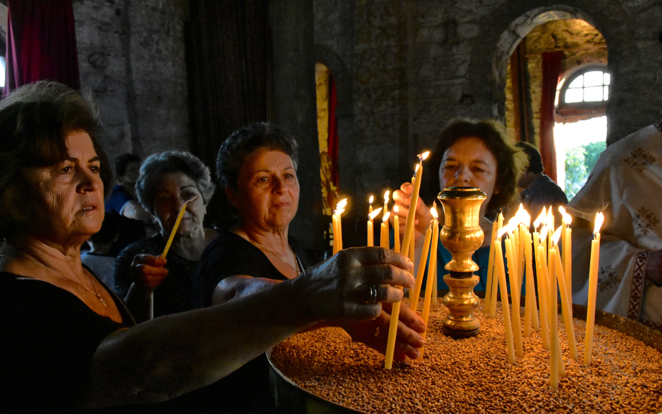 Pilgrims celebrate the Dormition of the Theotokos