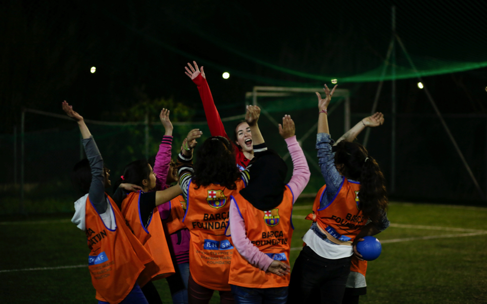 Barca seek to turn Lesvos camps into fields of dreams for child refugees