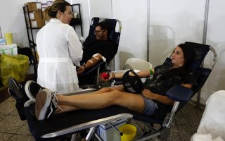 Second day of blood donations at Syntagma metro station
