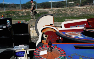 British bases police smash gambling equipment in Cyprus