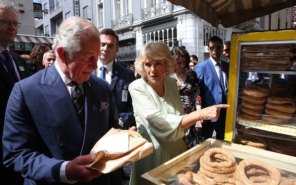 Prince Charles and Camilla stroll through Athens on second day of visit