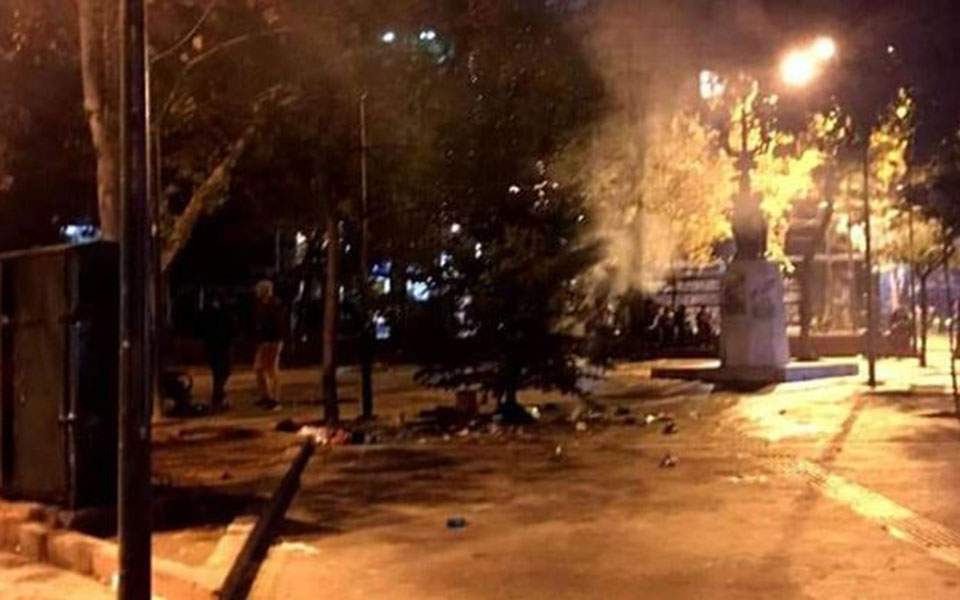 Exarchia’s new Christmas tree torched