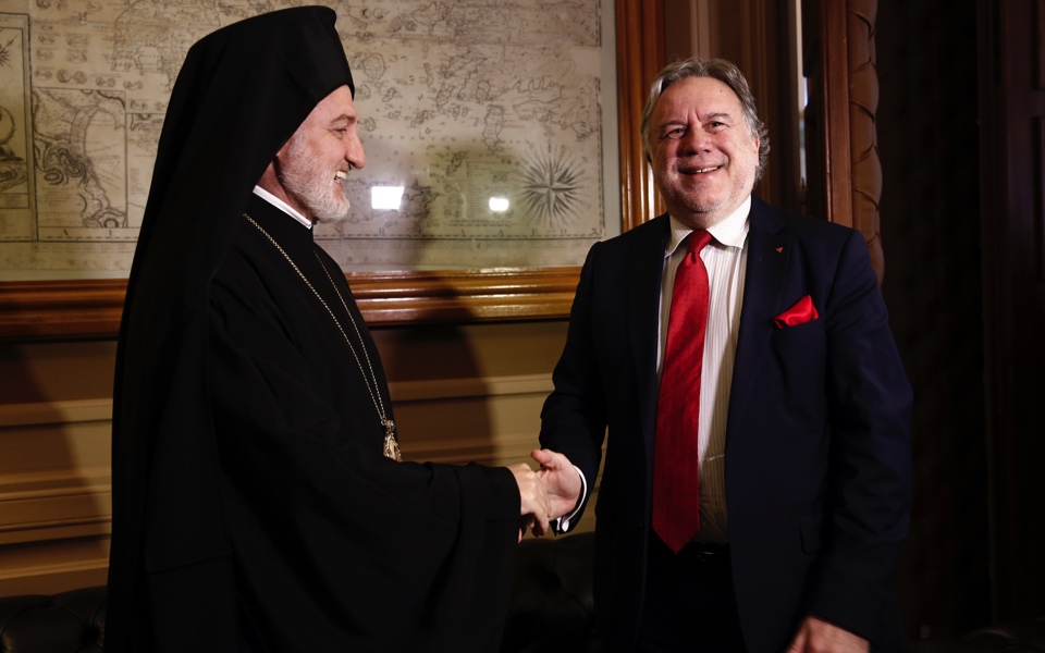 Archbishop of America meets Greek FM