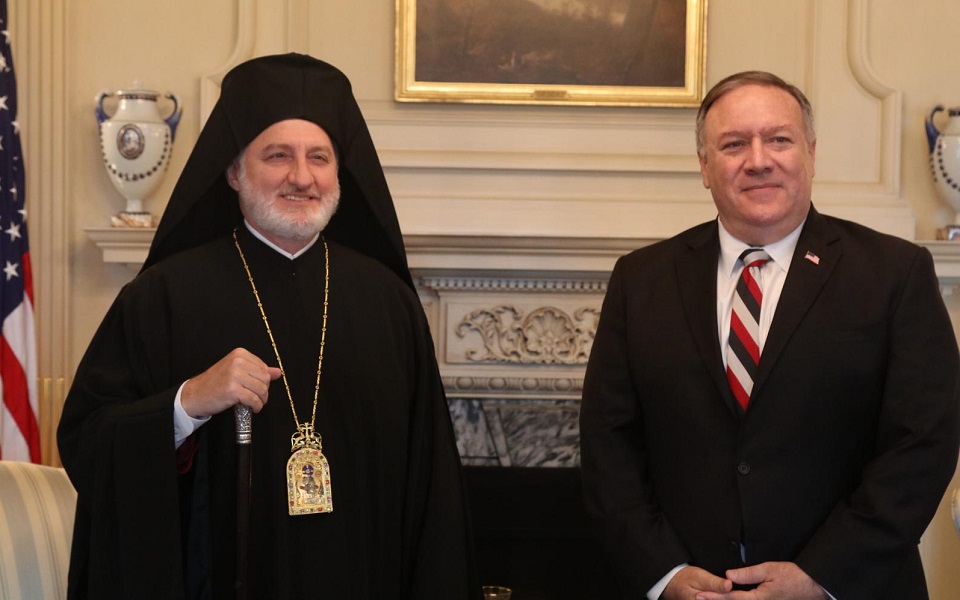 Archbishop Elpidophoros meets with Pompeo in Washington