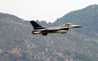 Turkish jet flies low over Greece’s Farmakonisi island