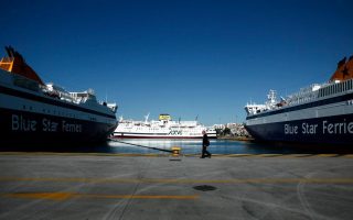 Greek ferries tied up in port due to seamen’s strike