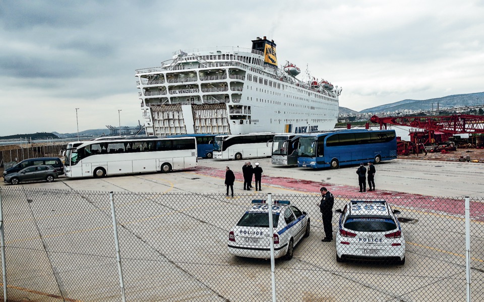 Dozens moved off quarantined passenger ferry at Piraeus