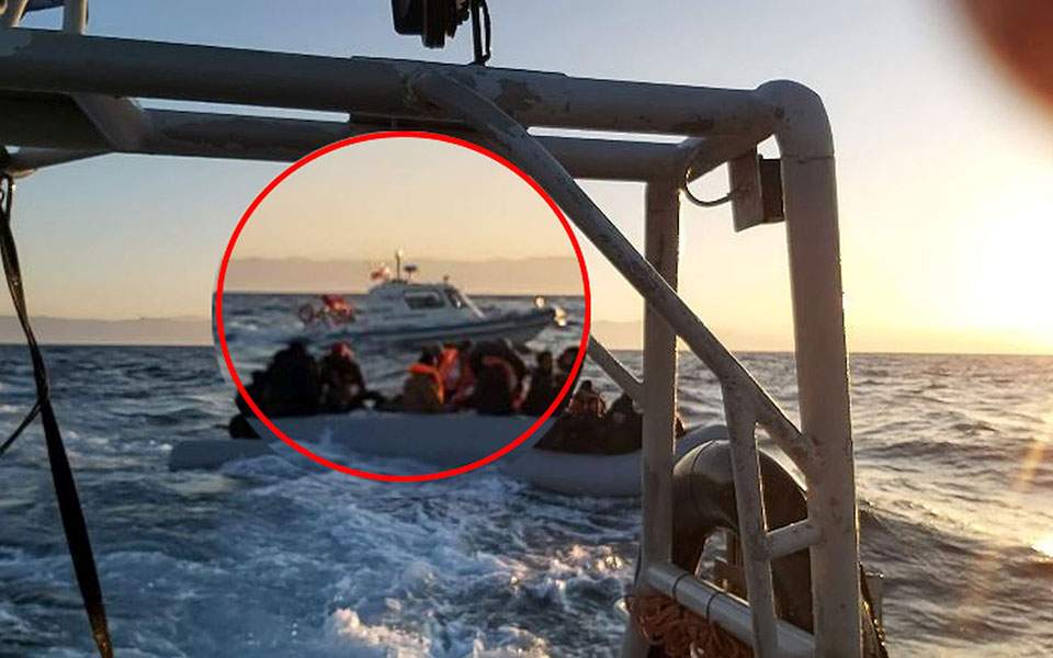 Footage shows Turkish boat escorting migrant dinghy