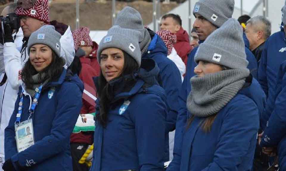 Greek athletes enter Winter Olympics