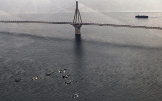 jets-fly-over-rio-antirio-bridge-as-part-of-iniohos-exercise