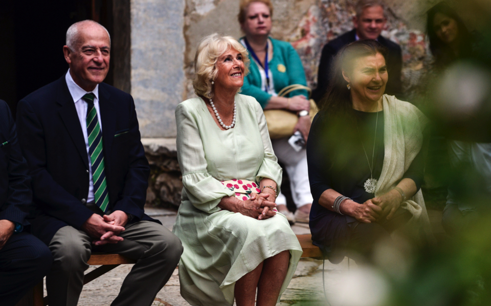 Duchess of Cornwall visits Kaisariani Monastery