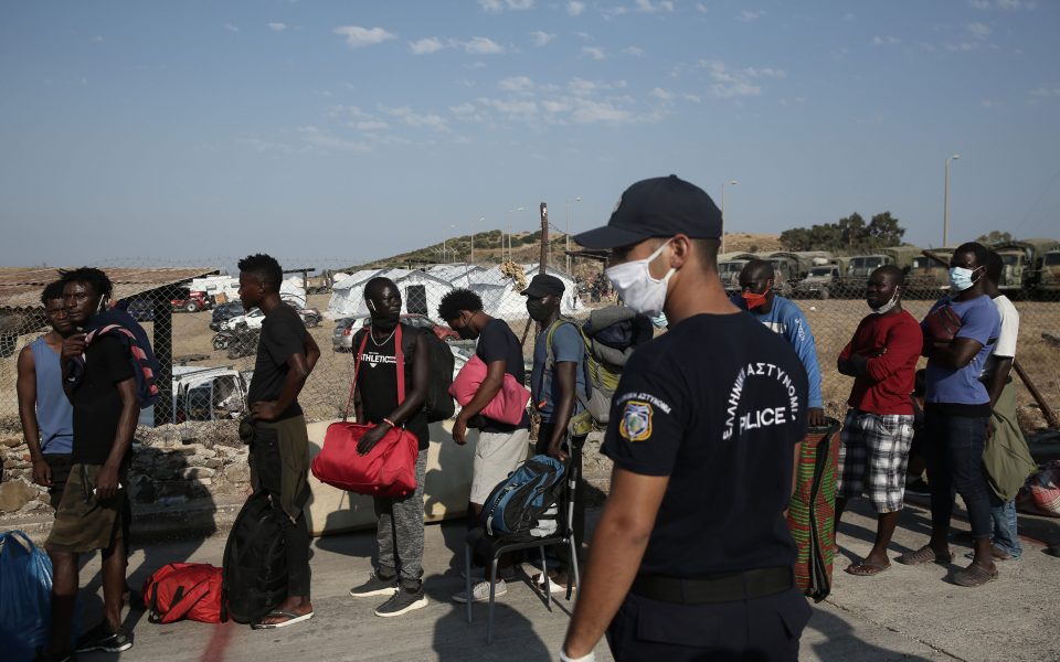 Chrysochoidis says about 9,200 asylum-seekers have moved into new Lesvos camp